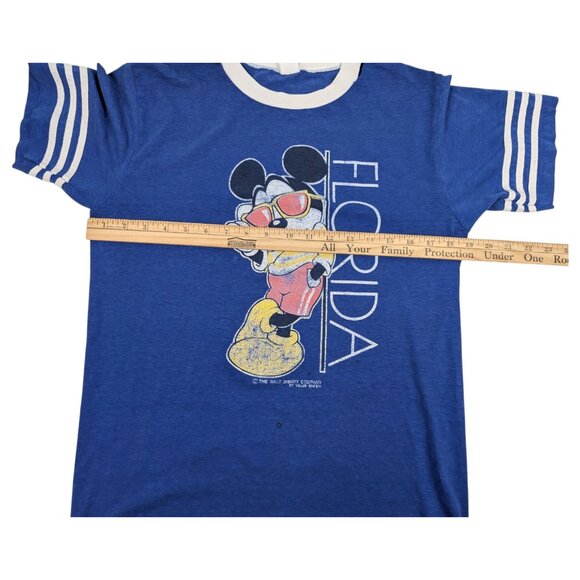 Vintage 70s Mickey Mouse Ringer Florida Tee Shirt Disney - M/L‎ - Picture 10 of 11